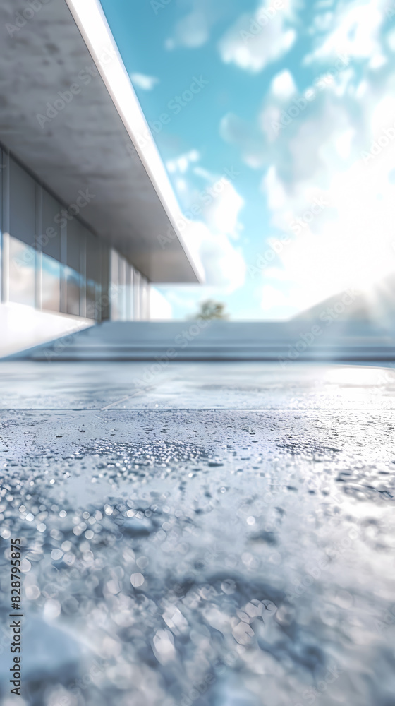 Empty concrete floor, car advertising background