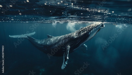 AweInspiring CloseUp of Majestic Sea Whale on World Ocean Day