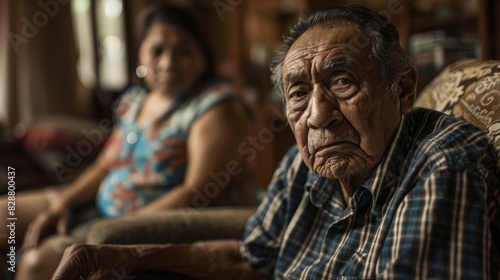 Senior couple arguing on sofa about divorce  breakdown  and separation at home. Anger  melancholy  and poisonous old man with woman on couch after dispute  catastrophe  or marriage