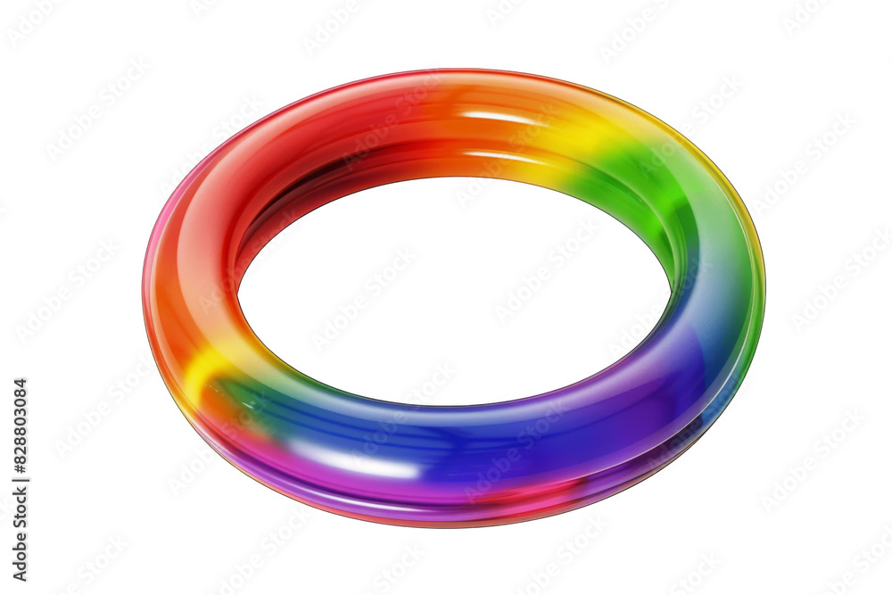 Rainbow wristband, isolated on solid white background, PNG di-cut style, realistic photo style, object as model Rainbow wristband, isolated on solid white background, PNG di-cut style, realistic photo style, object as model