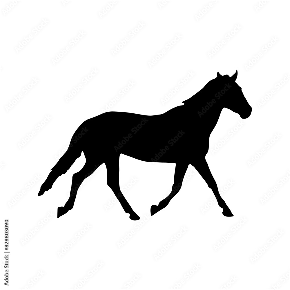 Horse running silhouette isolated on white background. Horse icon vector illustration design.
