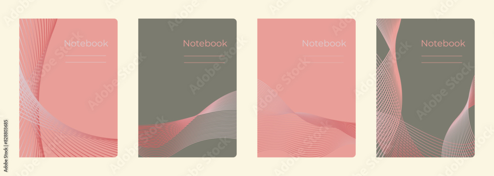 Set of cover designs for notebook, notepad, book, catalog with abstract ...