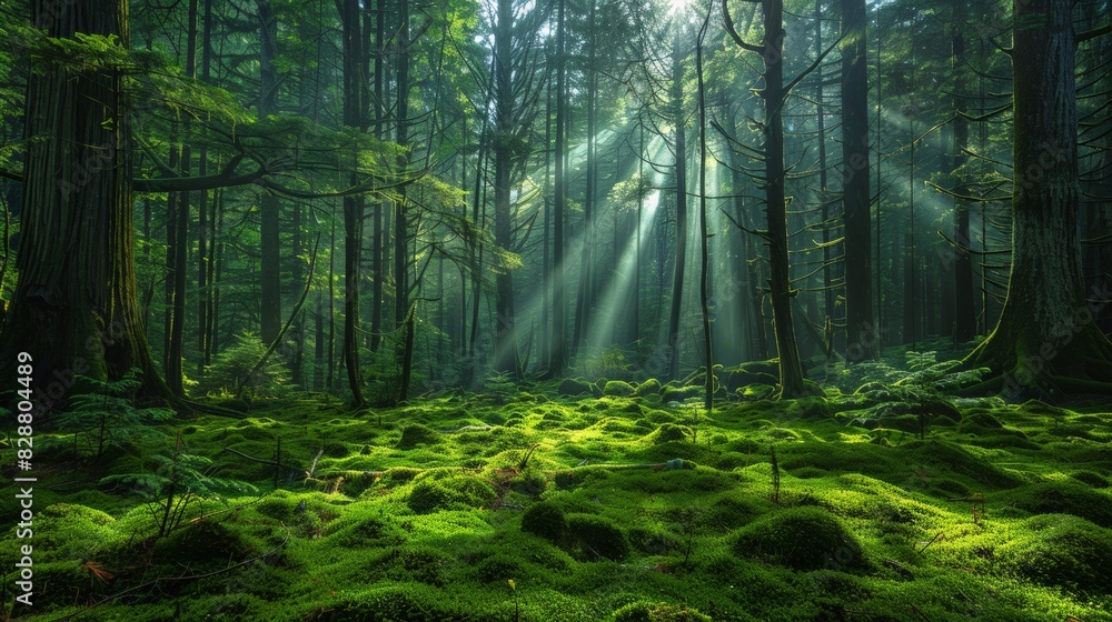 Fototapeta premium Majestic Forest: Capture the serene beauty of an ancient forest