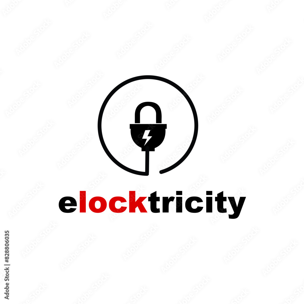electricity lock logo design concept vector illustartion electricity lock logo design concept vector illustartion