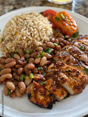 Fototapeta Naklejka Na Ścianę i Meble -  Aromas da Terra: O Encanto do Feijão com Arroz Brasileiro
