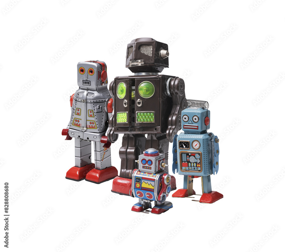 Fototapeta premium Vintage tin toy robots collection