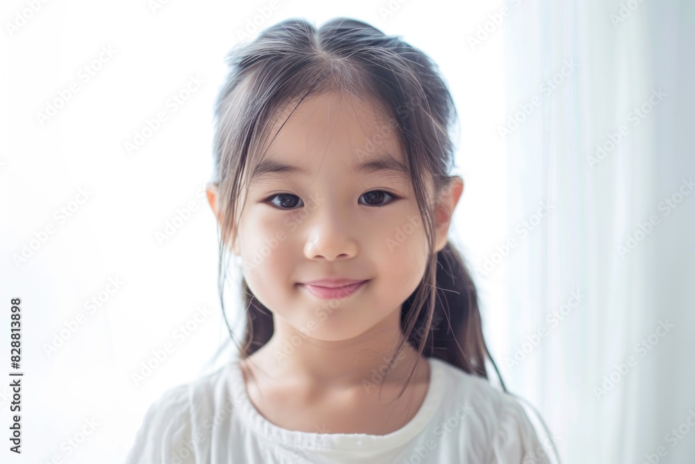 Asian smiling little girl portrait isolated on white Asian smiling little girl portrait isolated on white