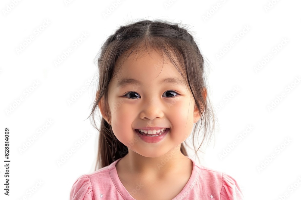Asian smiling little girl portrait isolated on white Asian smiling little girl portrait isolated on white