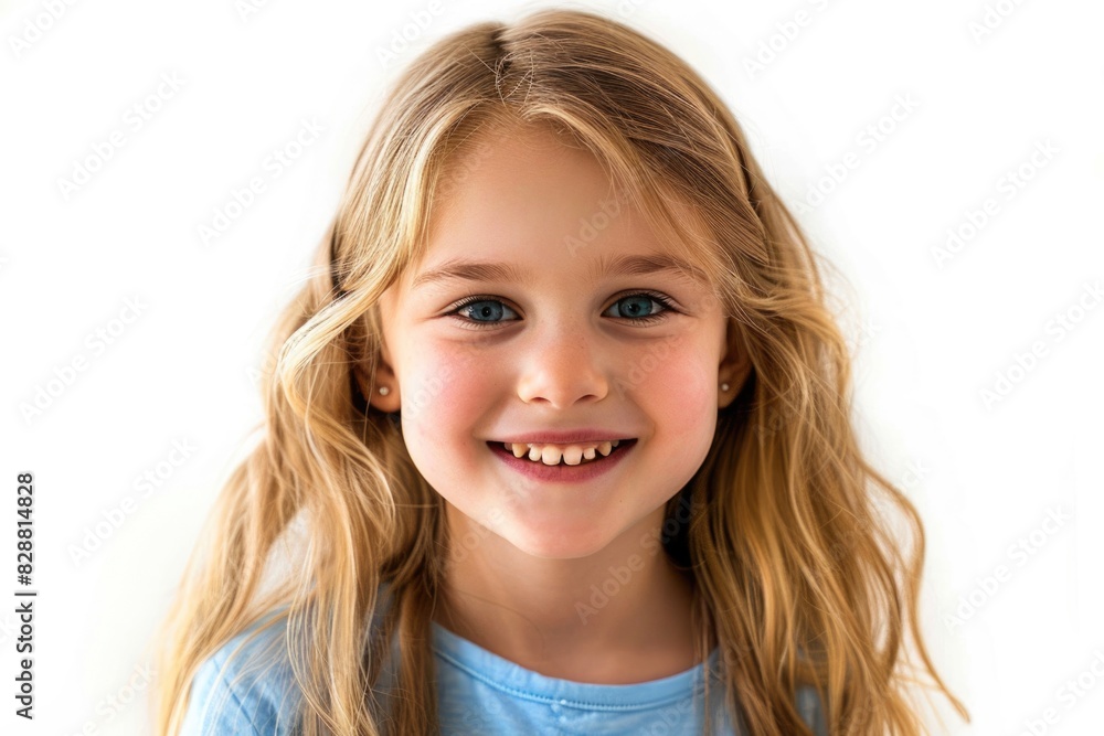Portrait of happy smiling child girl isolated on white background Portrait of happy smiling child girl isolated on white background