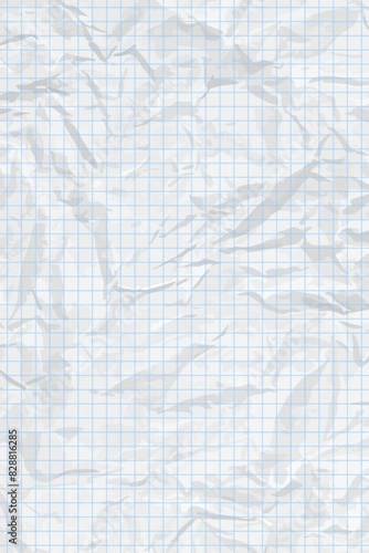 White clean crumpled checkered paper