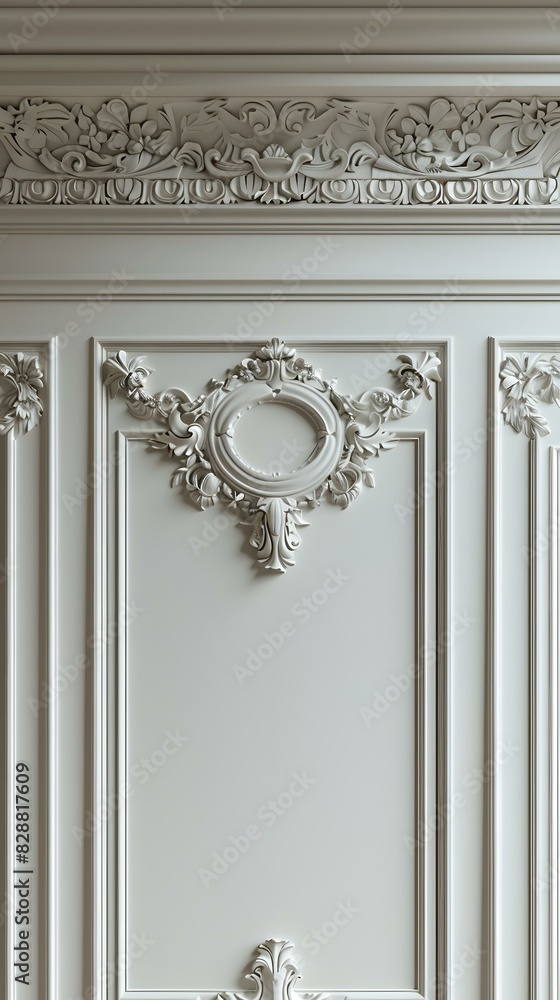 White Wall Panel with Relief Design White Wall Panel with Relief Design