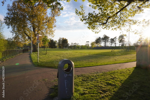 Portadown, UK 28.04.2024 - Beautiful landscape in the park with green grass photo