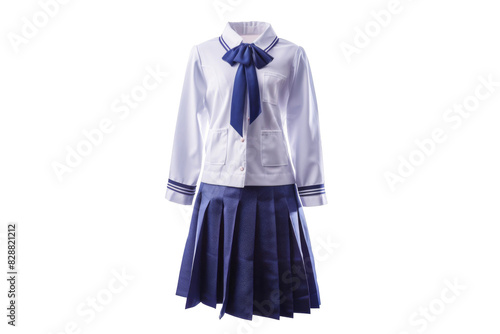 School uniform, isolated on solid white background, PNG di-cut style, realistic photo style, object as model © Wonderful Studio