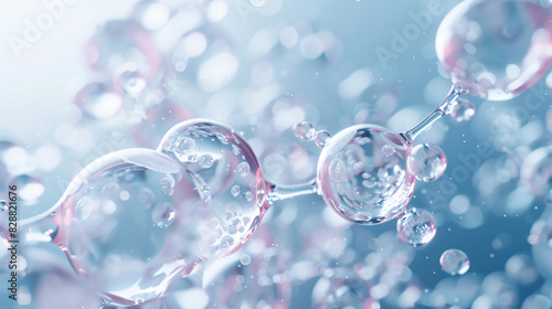 A macro shot of niacinamide molecules merging with skin cells, showing a smooth, hydrated complexion