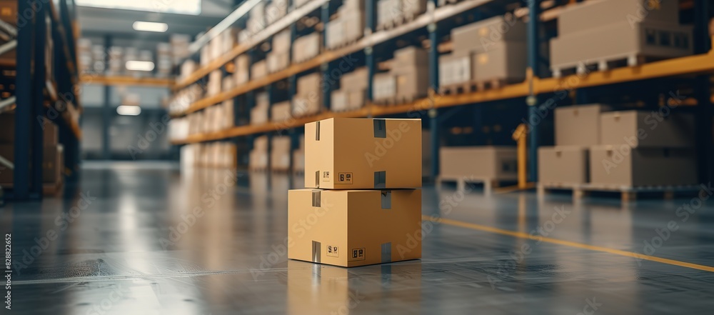 a pile of cardboard in a storage warehouse. pile of cardboard in the goods delivery warehouse. a pile of cardboard in a storage warehouse. pile of cardboard in the goods delivery warehouse.