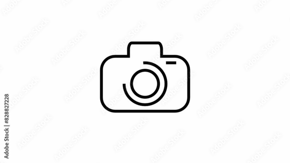 Minimalistic animation of an Camera outlined icon Minimalistic animation of an Camera outlined icon