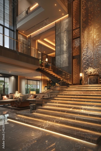 Opulent Mansion Stairway Design