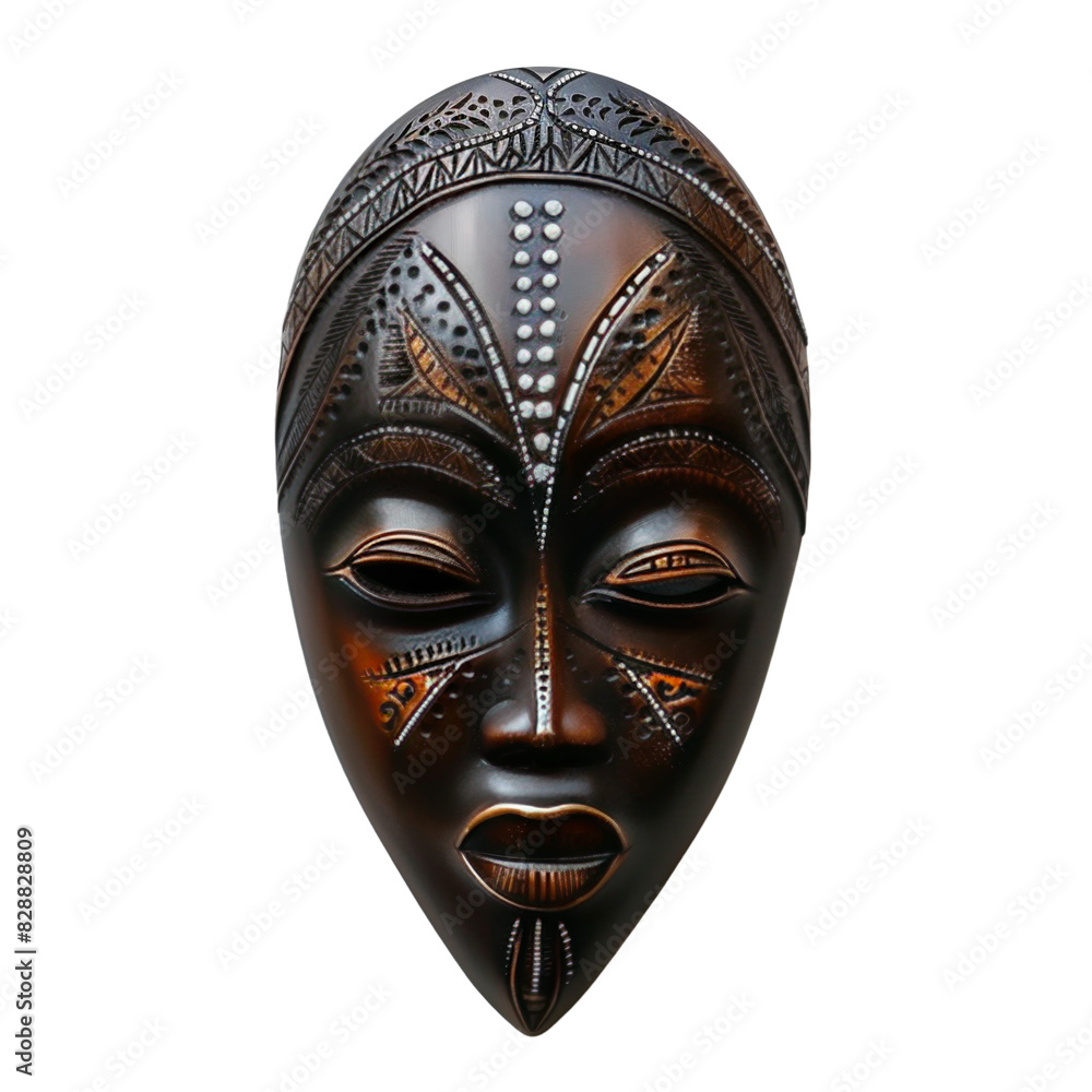Fototapeta premium Traditional masks, handcrafted from wood, clay, or fabric, used in ceremonies, cultural artifacts