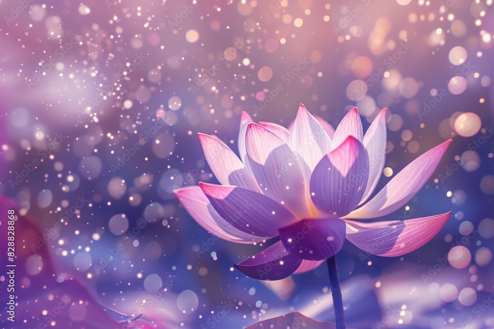 Lotus flowers on pink and purple background sparkle. Lotus flowers on pink and purple background sparkle.