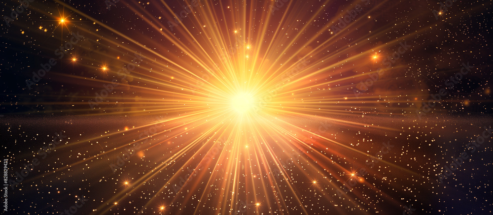 Naklejka premium sunburst lines and twinkling stars