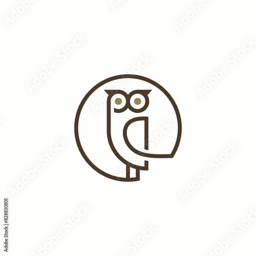 Owl logo. Owl vector, icon, symbol, clipart, illustration design. Editable line art owl design.