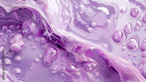 Purple liquid with many bubbles