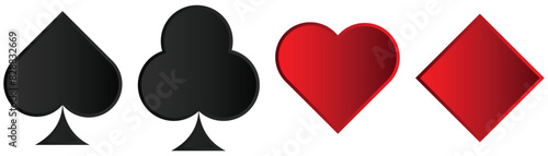 Set of vector playing card suit on a black background. vector illustration.