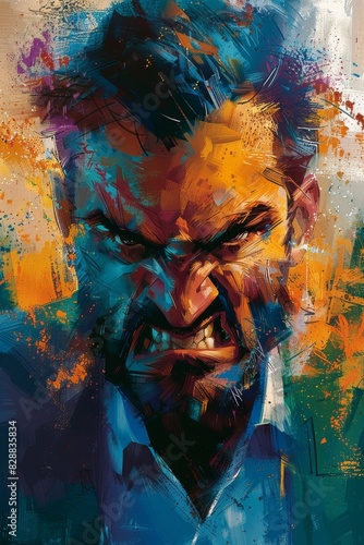 colorful illustration of wolverine from marvel comics photo