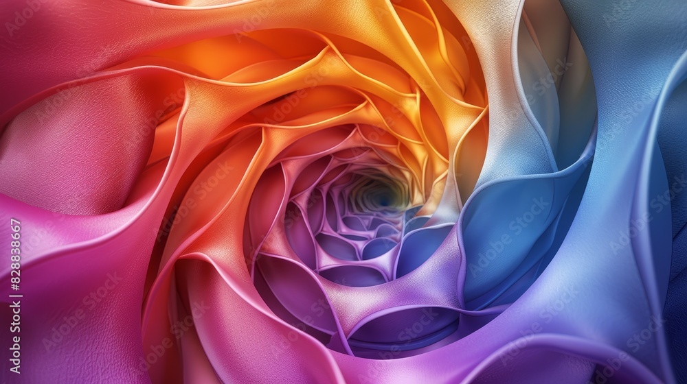 Obraz premium Vibrant 3D Colorful Spirals in a Dynamic and Playful Photographic Composition