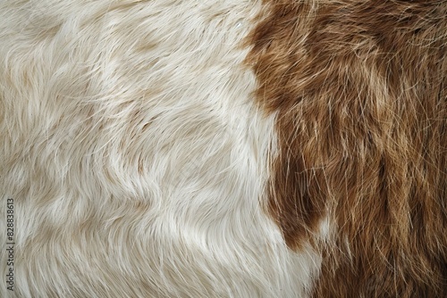 Abstract texture of very soft Goat leather with brown and white colored hair and fur