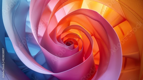 Spiraling Playfulness  Dynamic 3D Colorful Spirals in Photographic Harmony