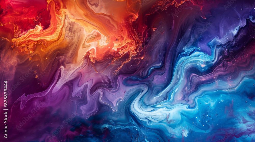 A colorful painting of a galaxy with a blue and white swirl A colorful painting of a galaxy with a blue and white swirl
