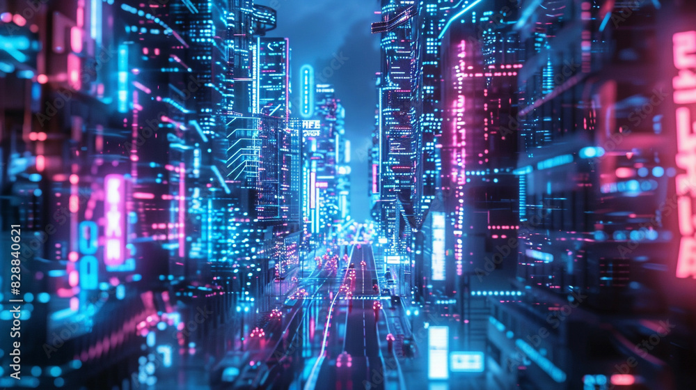 Urban Photo of AI in Smart Cities, in an Urban Environment, with Neon City Lights, from an Urban Angle, Illustrating the Integration of Technology into Urban Life Urban Photo of AI in Smart Cities, in an Urban Environment, with Neon City Lights, from an Urban Angle, Illustrating the Integration of Technology into Urban Life