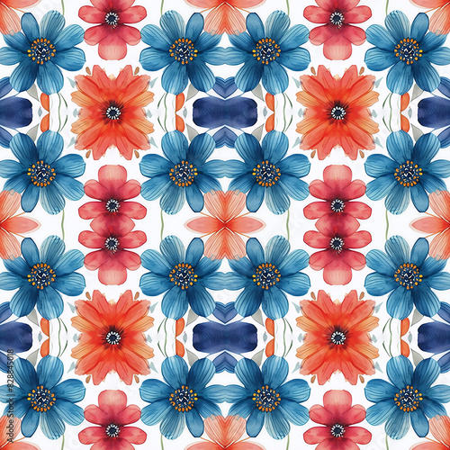 Seamless Floral Pattern in Watercolor