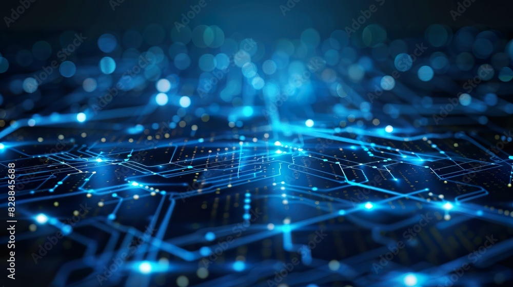 Obraz premium Digital background perfect for tech processes, neural networks, artificial intelligence, data transfer and encryption,