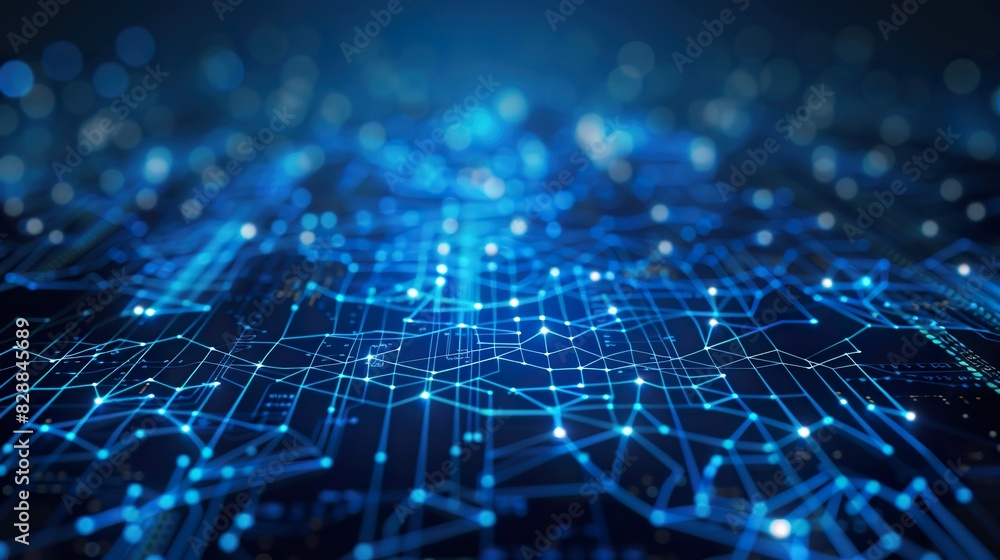 Obraz premium Digital background perfect for tech processes, neural networks, artificial intelligence, data transfer and encryption,