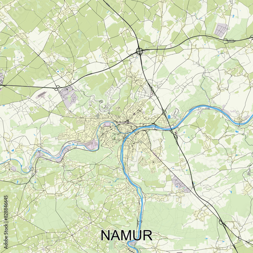 Namur, Belgium map poster art