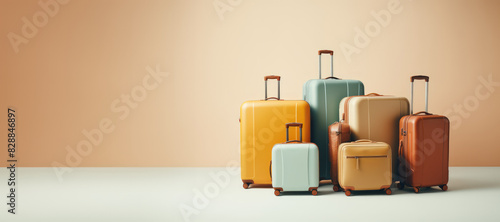 Wallpaper Mural Suitcases and bags on a minimal background Torontodigital.ca