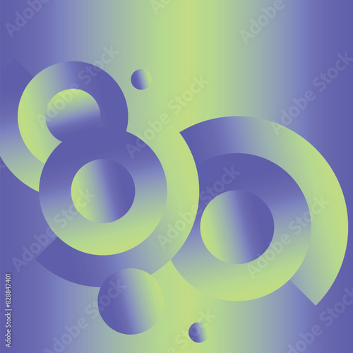 Futuristic gradient circles and halfcircles background. Circle shapes composition. Vector dynamic illustration