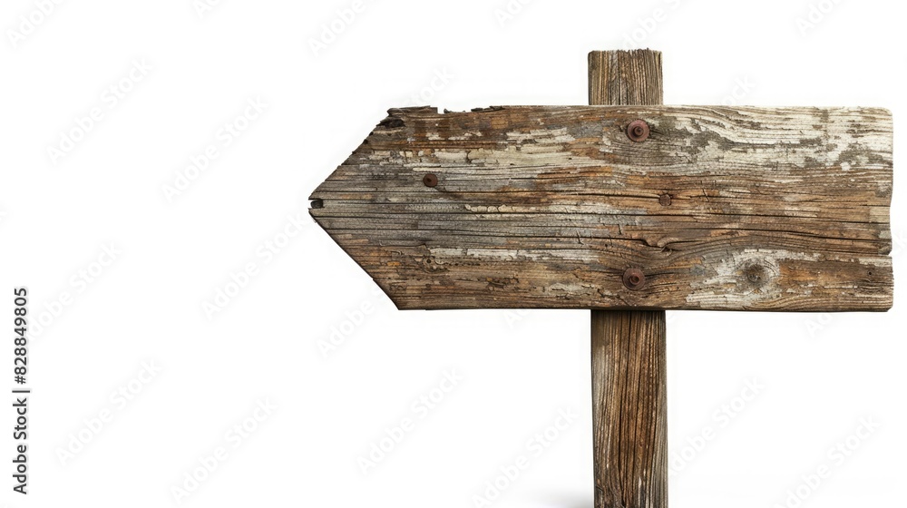 Old empty rustic wooden sign board with free place for text isolated on white background Old empty rustic wooden sign board with free place for text isolated on white background