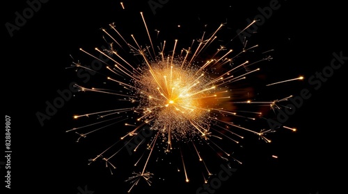 Wallpaper Mural Colorful celebration fireworks isolated on black night sky background. Wonderful fireworks exploding Torontodigital.ca