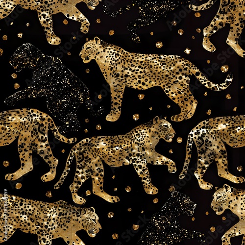 Gold Foil Leopard skin pattern