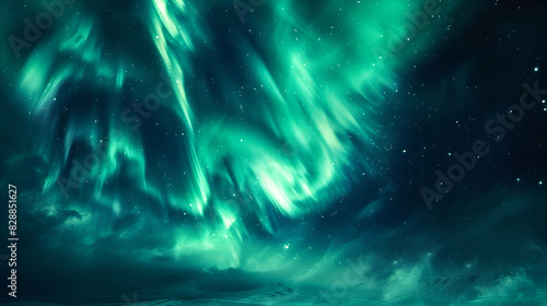 Wallpaper Mural Ethereal aurora borealis over starlit arctic sky Torontodigital.ca