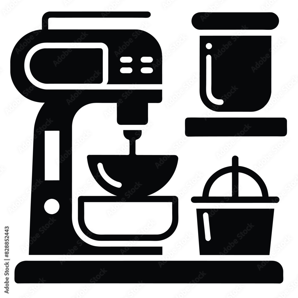 Set of Stand Mixer line icon black vector on white background