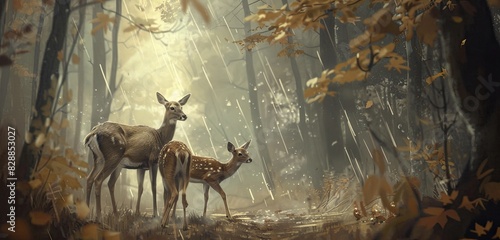 deer in the forest photo