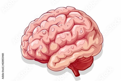 Realistic brain illustration in a soft pink hue, capturing the intricate details and complexity of human cognition