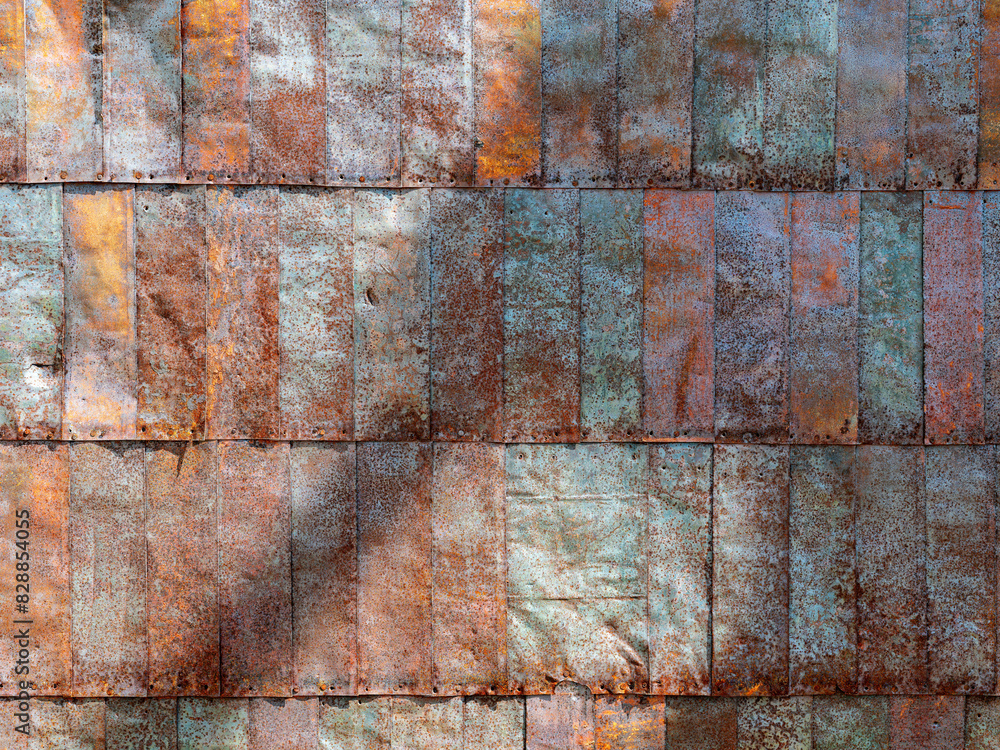 Abstract shapes of tin siding on an old shack Abstract shapes of tin siding on an old shack
