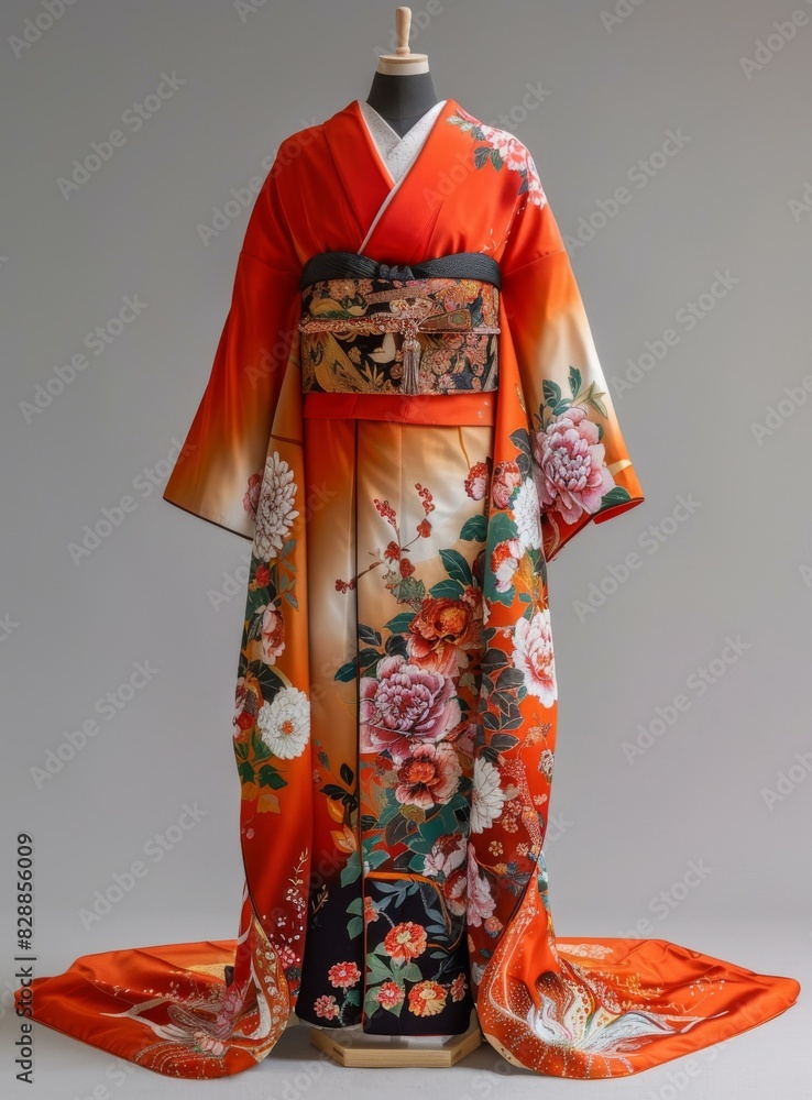 A kimono with a floral pattern
