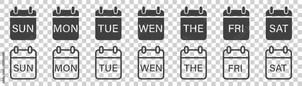 Set of calendar icons on a white background. Set of calendar icons on a white background.