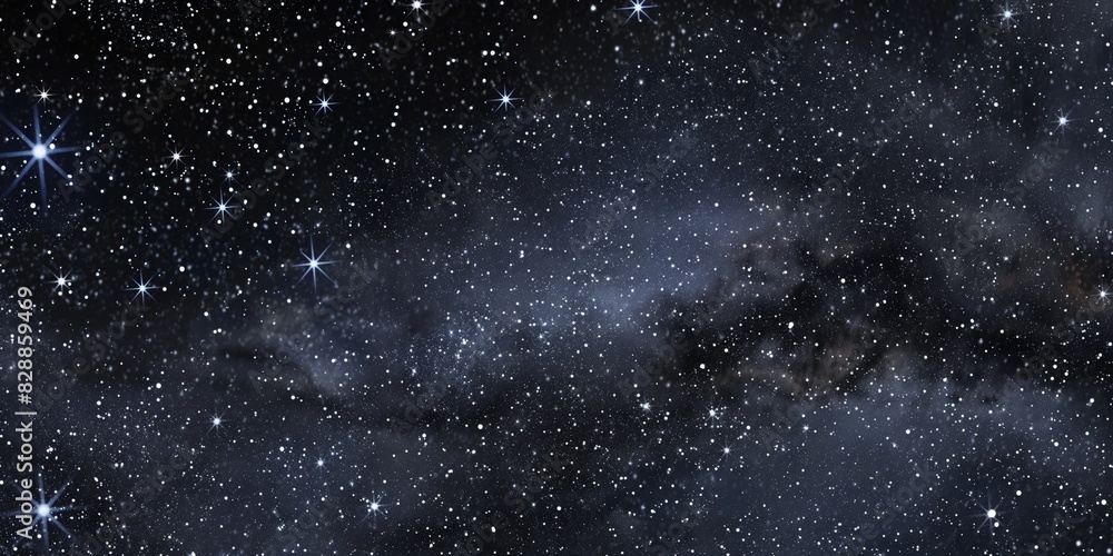 Fototapeta premium A mesmerizing nightscape showing a star-studded sky with twinkling stars and cosmic dust clouds